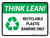 Think Lean: Recyclable Plastic Banding Only Landscape - Wall Sign