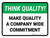 Think Quality: Make Quality A Company Wide Commitment Landscape - Wall Sign