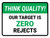 Think Quality: Our target is zero rejects Landscape - Wall Sign