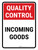 Quality Control: Incoming Goods Portrait - Wall Sign