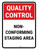 Quality Control: Non-Conforming Staging Area Portrait - Wall Sign