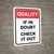 Quality: If In Doubt Check It Out Portrait - Wall Sign