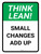 Think Lean: Small Changes Add Up Portrait - Wall Sign