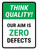 Think Quality: Our Aim is ZERO Defects Portrait - Wall Sign
