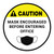 Caution: Mask Encouraged Before Entering Office Circular - Floor Sign