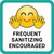 Frequent Sanitizing Encouraged With Emoticon Square - Floor Sign