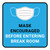 Mask Encouraged Before Entering Break Room Blue Square - Floor Sign