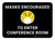 Masks Encouraged To Enter Conference Room Black With Emoticon Rectangular - Floor Sign