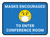 Masks Encouraged To Enter Conference Room Blue With Emoticon Rectangular - Floor Sign