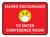 Masks Encouraged To Enter Conference Room Red With Emoticon Rectangular - Floor Sign