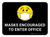 Masks Encouraged To Enter Office Black With Emoticon Rectangular - Floor Sign