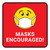 Masks Encouraged! Red Square - Floor Sign