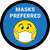 Masks Preferred Blue Round With Emoticon - Floor Sign