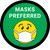 Masks Preferred Green Round With Emoticon - Floor Sign