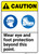 Caution: Wear Eye Foot Protection Beyond This Point ANSI - Wall Sign