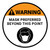 Warning: Mask Preferred Beyond This Point with Icon - Floor Sign