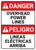 Danger: Overhead Power Lines Bilingual Spanish - Wall Sign
