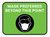 Mask Preferred Beyond This Point Green Rectangular - Floor Sign