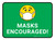 Masks Encouraged Green Rectangular - Floor Sign