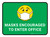 Masks Encouraged To Enter Office Green With Emoticon Rectangular - Floor Sign