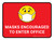 Masks Encouraged To Enter Office Red With Emoticon Rectangular - Floor Sign
