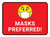 Masks Preferred Red Rectangular - Floor Sign