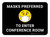 Masks Preferred To Enter Conference Room Black With Emoticon Rectangular - Floor Sign