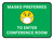 Masks Preferred To Enter Conference Room Green With Emoticon Rectangular - Floor Sign