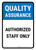 Quality Assurance: Authorized staff only Portrait - Wall Sign