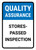 Quality Assurance: Stores - Passed inspection Portrait - Wall Sign