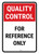 Quality Control: For Reference Only Portrait - Wall Sign