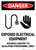 Danger: Exposed Electrical Equipment Access Qualified Personnel With Graphic - Wall Sign