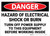 Danger: Hazard Of Electrical Shock or Burn Turn Off Power Supply - Wall Sign