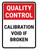 Quality Control: Calibration Void If Broken Portrait - Wall Sign
