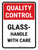 Quality Control: Glass Handle With Care Portrait - Wall Sign