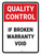 Quality Control: If Broken Warranty Void Portrait - Wall Sign