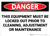 Danger: This Equipment Must be Locked Out Prior to Cleaning - Wall Sign