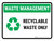Waste Management - Recyclable Waste Only Landscape - Wall Sign
