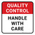 Quality Control: Handle With Care Square - Floor Sign