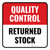 Quality Control: Returned Stock Square - Floor Sign
