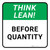 Think Lean: Before Quantity Square - Floor Sign