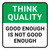 Think Quality: Good Enough Is Not Good Enough Square - Floor Sign