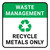 Waste Management: Recycle Metals Only Square - Floor Sign