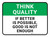 Think Quality: If Better Is Possible Good Is Not Enough Rectangular - Floor Sign