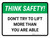 Think Safety: Dont Try To Lift More Than You Are Able Landscape - Wall Sign