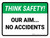 Think Safety: Our Aim No Accidents Landscape - Wall Sign