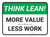Think Lean: More Value Less Work Rectangular - Floor Sign