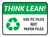 Think Lean: Use Pc Files Not Paper Files Rectangular - Floor Sign