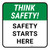 Think Safety: Safety Starts Here Square - Floor Sign