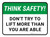 Think Safety: Dont Try To Lift More Than You Are Able Rectangular - Floor Sign